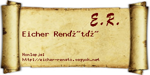 Eicher Renátó névjegykártya
